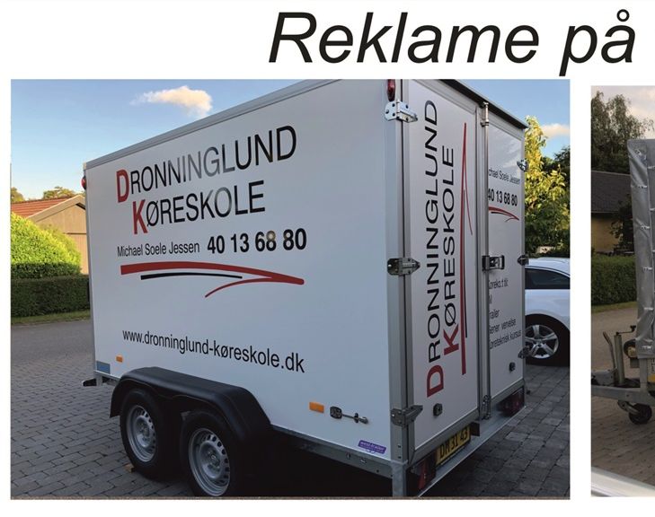 Logo og tekster på trailere, På fast kasse eller på presenning