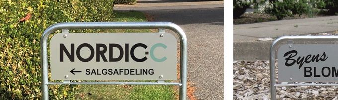 Tekst eller logo på hvid, sort eller sølv aluminium !